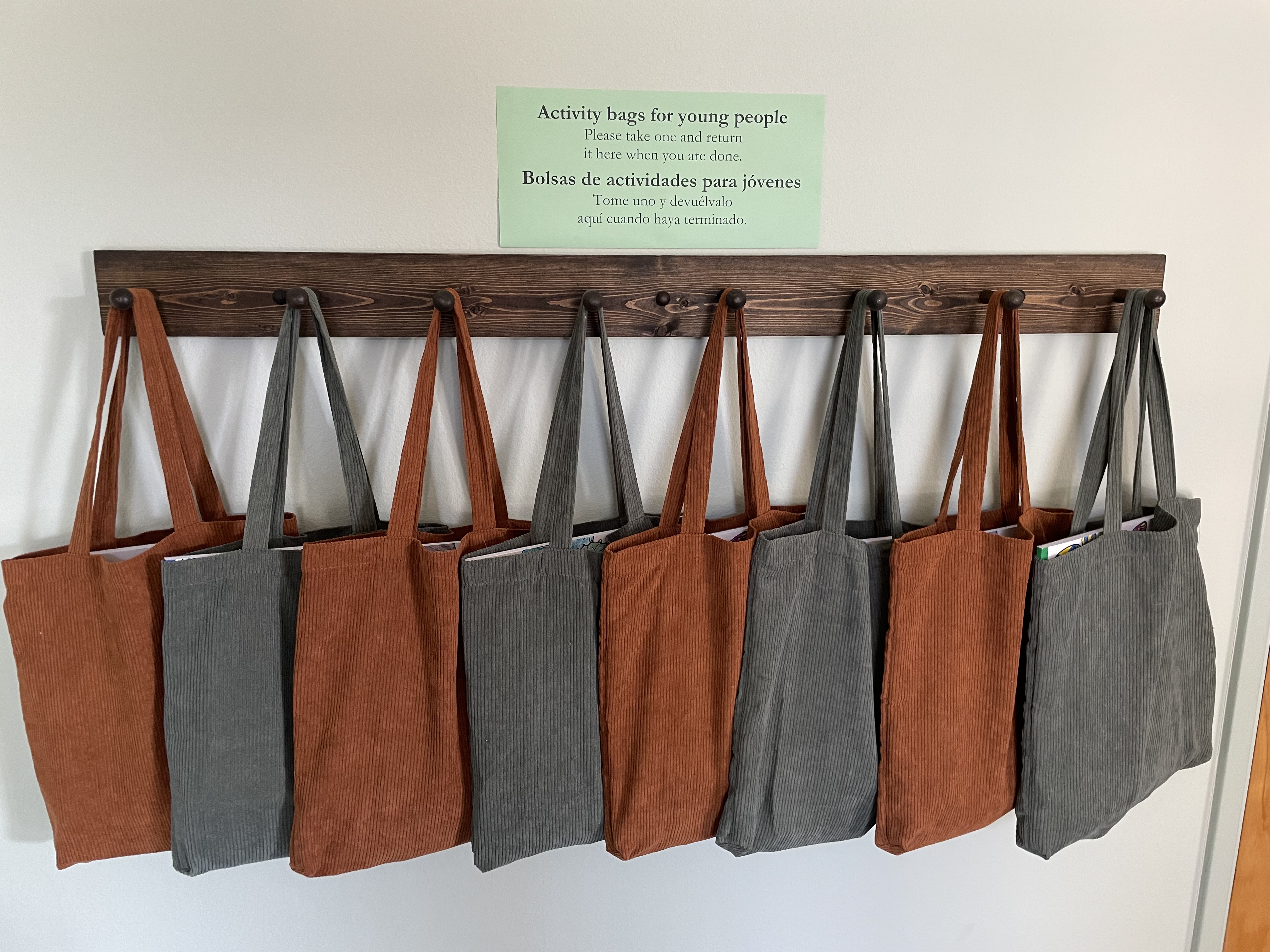 Children’s activity bags ready for families at St. Andrew’s